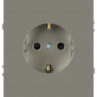 Розетка Эра Arktik 16-2102-07 с заземлением 2P+E Schuko со шторками 16А-250В титан Б0070430