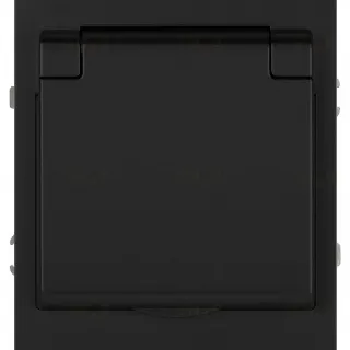 Розетка Эра Arktik 16-2103-05 с заземлением 2P+E Schuko со шторками с крышкой 16А-250В антрацит Б0070438