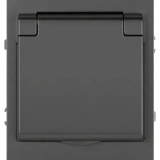 Розетка Эра Arktik 16-2103-06 с заземлением 2P+E Schuko со шторками с крышкой 16А-250В графит Б0070439