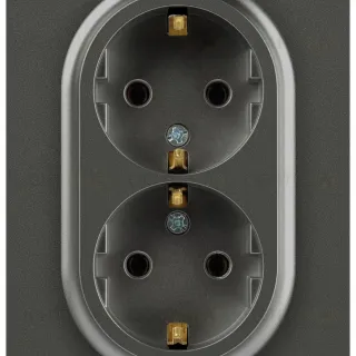 Розетка Эра Arktik 16-2104-06 двойная с заземлением 2X2P+E Schuko 16А-250В графит Б0070449