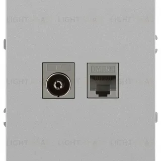 Розетка Эра Arktik 16-3110-03 комбинированная RJ45+TV алюминий Б0070496