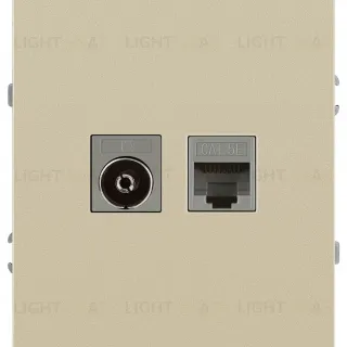 Розетка Эра Arktik 16-3110-04 комбинированная RJ45+TV шампань Б0070497
