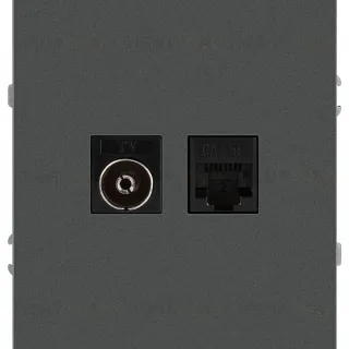 Розетка Эра Arktik 16-3110-06 комбинированная RJ45+TV графит Б0070499