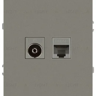 Розетка Эра Arktik 16-3110-07 комбинированная RJ45+TV титан Б0070500