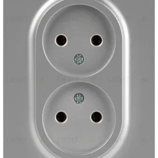 Розетка Эра Arktik 16-2107-03 без заземления двойная 2X2P 16А-250В алюминий Б0071683