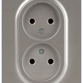 Розетка Эра Arktik 16-2107-07 без заземления двойная 2X2P 16А-250В титан Б0071687