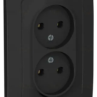Розетка 2-ая б/з без шторок, 16А, 250В Systeme Electric Blanca внутр Антрацит BLNRS000026