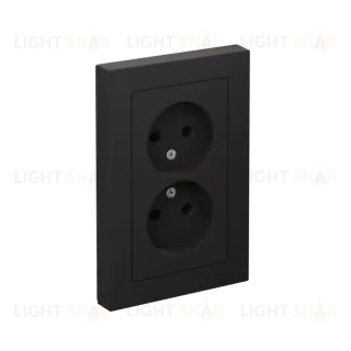 Розетка б/з двойная, 16А, в сборе Systeme Electric AtlasDesign Карбон ATN001020