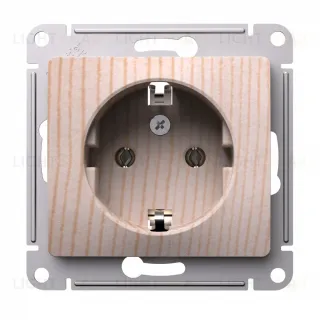 Розетка с заземлением, 16А, механизм Systeme Electric Glossa Сосна GSL001543