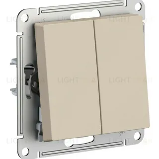 Переключатель 2-клавишный, сх.6/2, 10АХ, механизм Systeme Electric AtlasDesign Песочный ATN001265