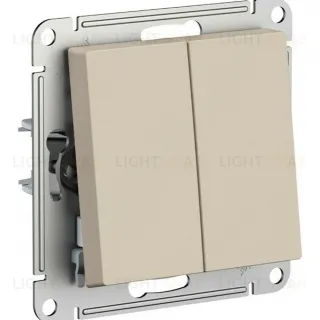 Выключатель 2-клавишный, сх.5, 10АХ, механизм  Systeme Electric AtlasDesign Песочный ATN001251