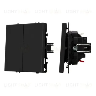 Выключатель 2 кл софт-тач черный оникс Arlight SWT-MK02-SFPL-BK (250V, 10A) 054252(1)