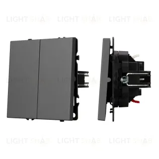 Выключатель 2 кл софт-тач серый базальт Arlight SWT-MK02-SFPL-GR (250V, 10A) 054254(1)