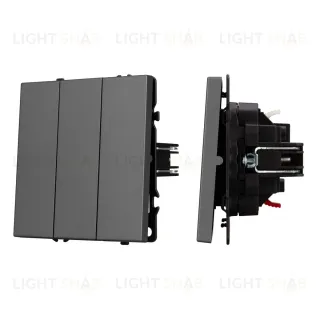 Выключатель 3 кл софт-тач серый базальт Arlight SWT-MK03-SFPL-GR (250V, 10A) 061799(1)