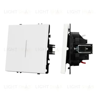 Выключатель проходной 1 кл подсветка софт-тач белый кварц Arlight SWT-MKP1-SFPL-L-WH (250V, 10A) 054236(1)