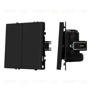 Выключатель перекрестный 2 кл софт-тач черный оникс Arlight SWT-MKX2-SFPL-BK (250V, 10A) 061790(1)