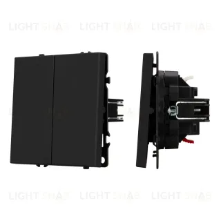 Выключатель проходной 2 кл софт-тач черный оникс Arlight SWT-MKP2-SFPL-BK (250V, 10A) 054255(1)