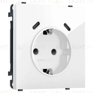 Комплект механизма электрической розетки SIGMA Белый глянец 2USB С+C 20W Ambrella Volt MS110510 (SP1105, PR165)