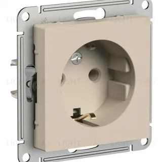 Розетка с/з, 16А, механизм Systeme Electric AtlasDesign Песочный ATN001243