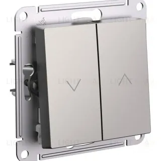 Выключатель 2-клавишный жалюзи, 10А, механизм Systeme Electric AtlasDesign Шампань ATN000519