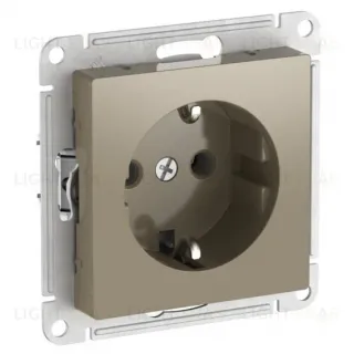 Розетка с заземлением, 16А, мех., быстрозажим. клем. Systeme Electric AtlasDesign Шампань ATN000543S