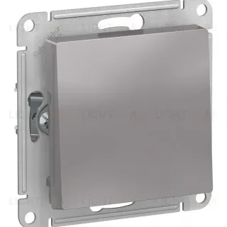 Кнопка нажимная сх.1, 10АХ, механизм Systeme Electric AtlasDesign Алюминий ATN000315