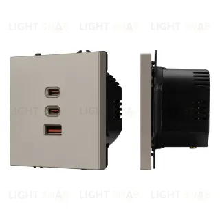 Механизм розетки с быстрой USB зарядкой Arlight SCT-NOBE-MUACC-SFPL-FC-CA (65W, QC3) 061835