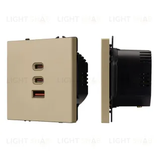 Механизм розетки с быстрой USB зарядкой Arlight SCT-NOBE-MUACC-SFPL-FC-GD (65W, QC3) 061836