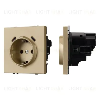 Механизм розетки с USB зарядкой Arlight SCT-NOBE-MUCC-SFPL-GD (230V, 16A) 061815