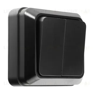 Выключатель 2-кл. открытой установки IP20 10А, черный General Альфа 477050