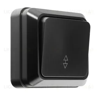 Выключатель (переключатель) на 2 направления 1-кл. открытой установки IP20 10А, черный Альфа Gener 477052