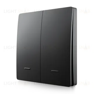 Выключатель кинетический 2кл., IP44, 2,4 ГГц, Smart, чер. Apeyron 04-82